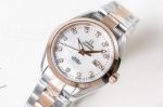 Perfect Replica Omega Seamaster Rose Gold Bezel White Dial 34mm Women's Watch
